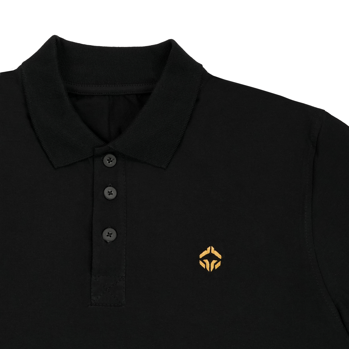 Polo-Shirt Minimal (Schwarz mit goldenem Logo)