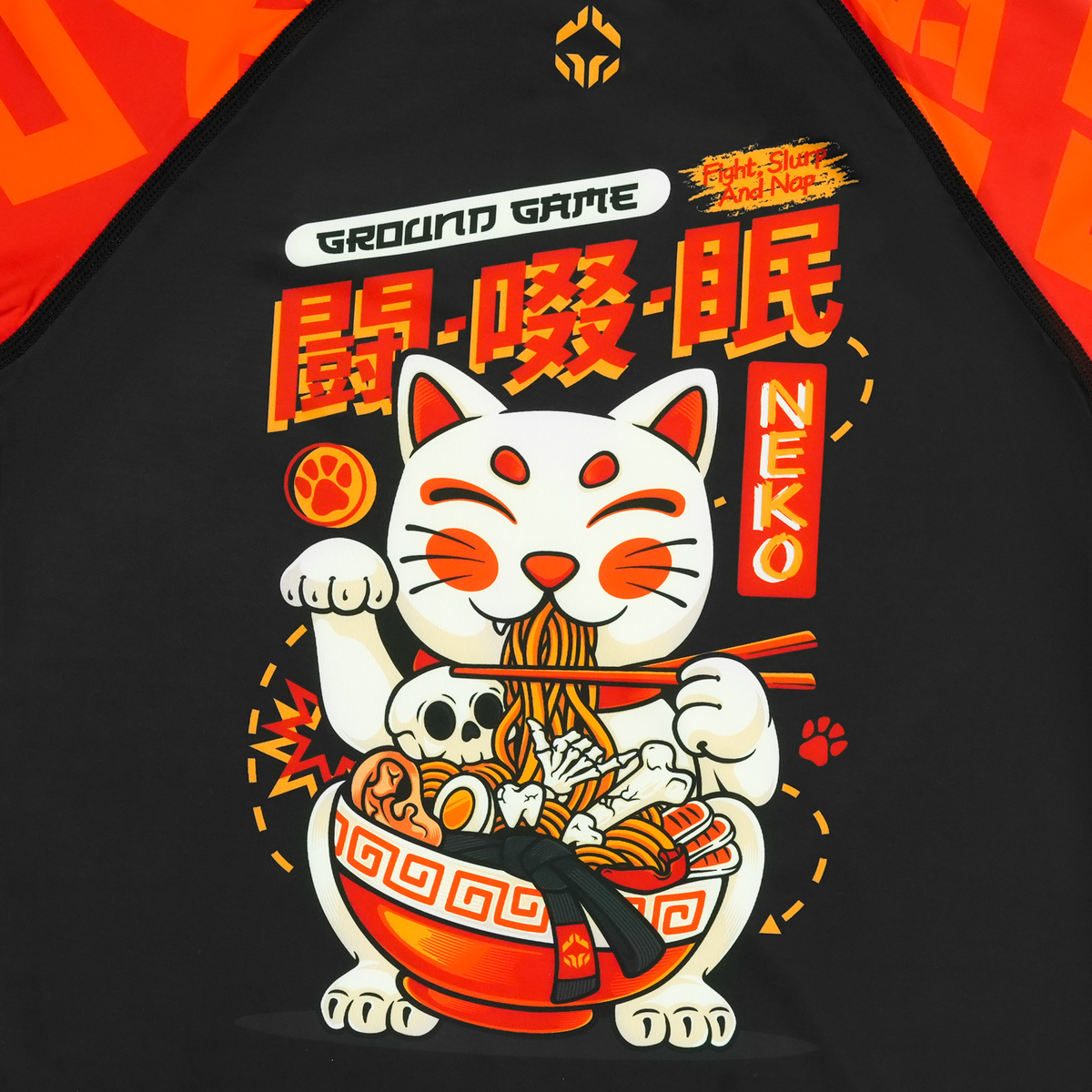 Kinder-Rashguard Ramen Cat kurzarm