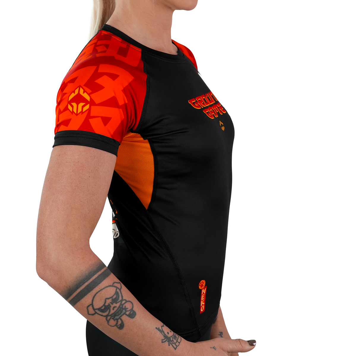 Damen-Rashguard Ramen Cat kurzarm
