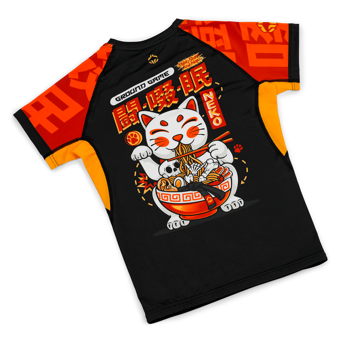 Damen-Rashguard Ramen Cat kurzarm