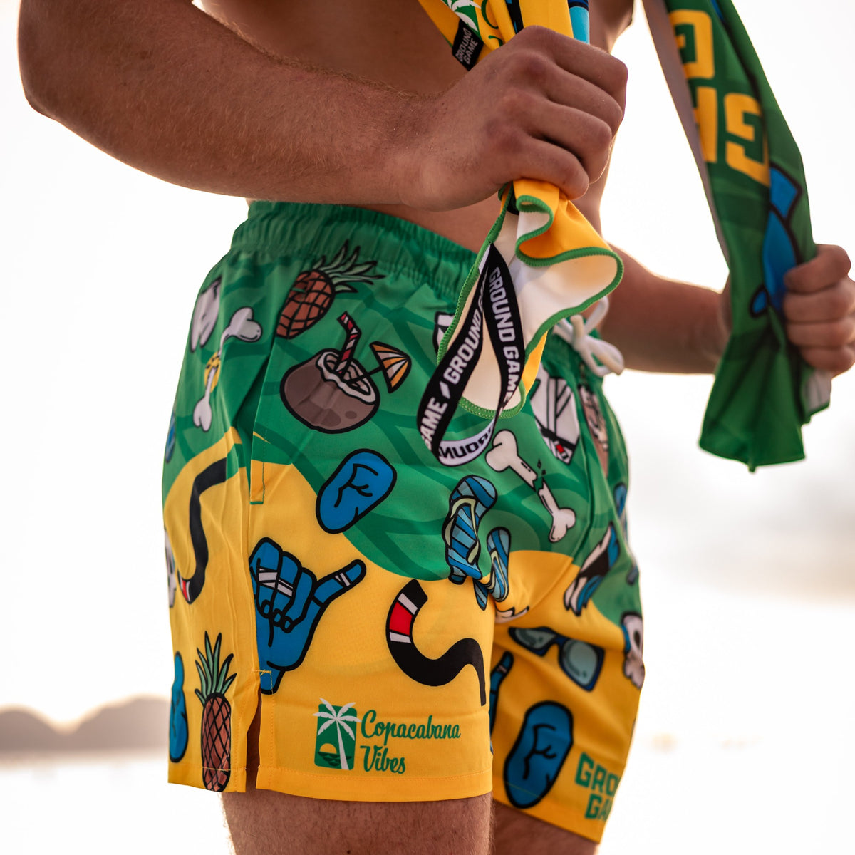 Herren-Badeshorts Copacabana im BJJ-Stil