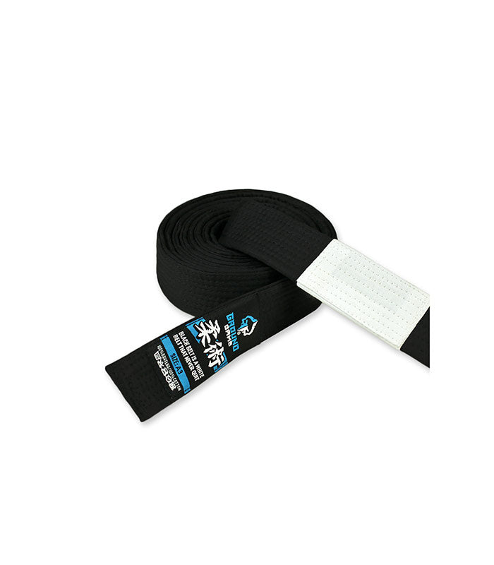BJJ-Gürtel schwarz mit weißem Feld