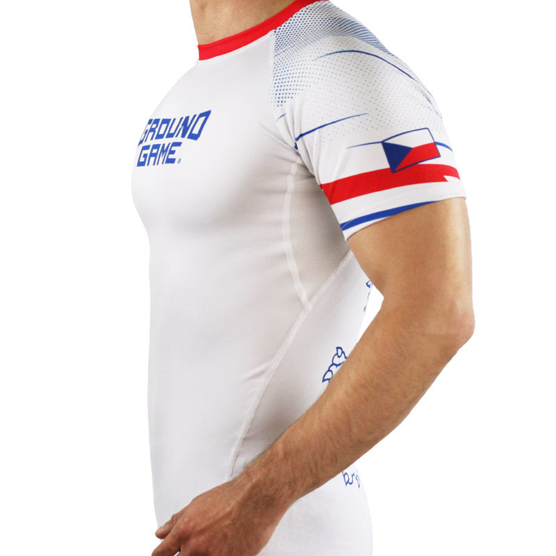 Rashguard Tschechien kurzarm (Weiß)