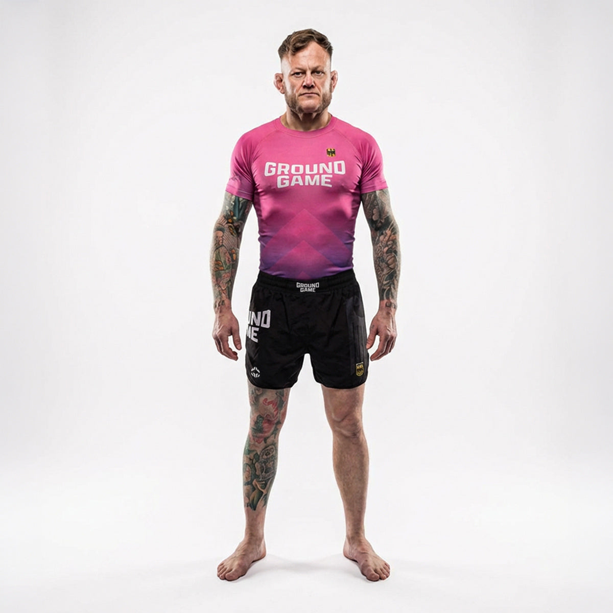 Rashguard Deutschland, kurzarm (Rosa)