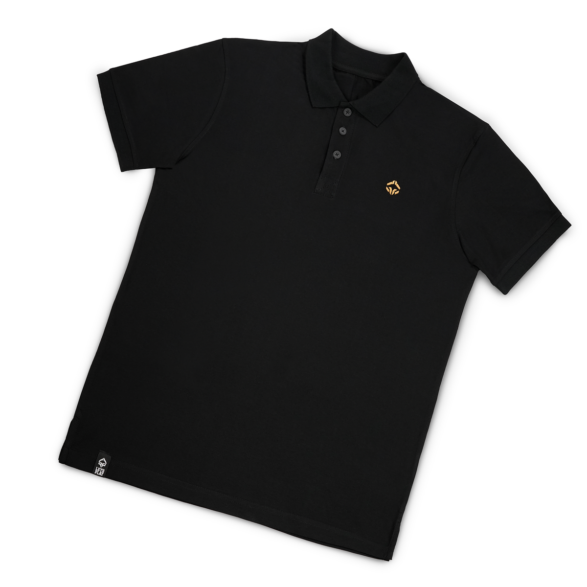 Polo-Shirt Minimal (Schwarz mit goldenem Logo)