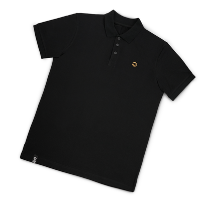 Polo-Shirt Minimal (Schwarz mit goldenem Logo)