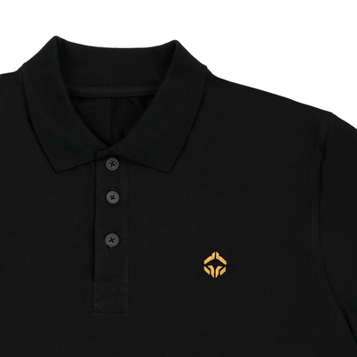 Polo-Shirt Minimal (Schwarz mit goldenem Logo)