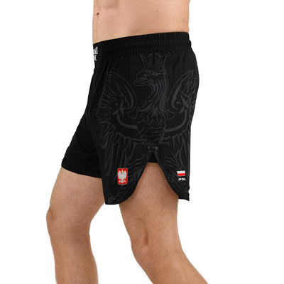 Leichte MMA-Shorts Polen 3.0 (Schwarz)