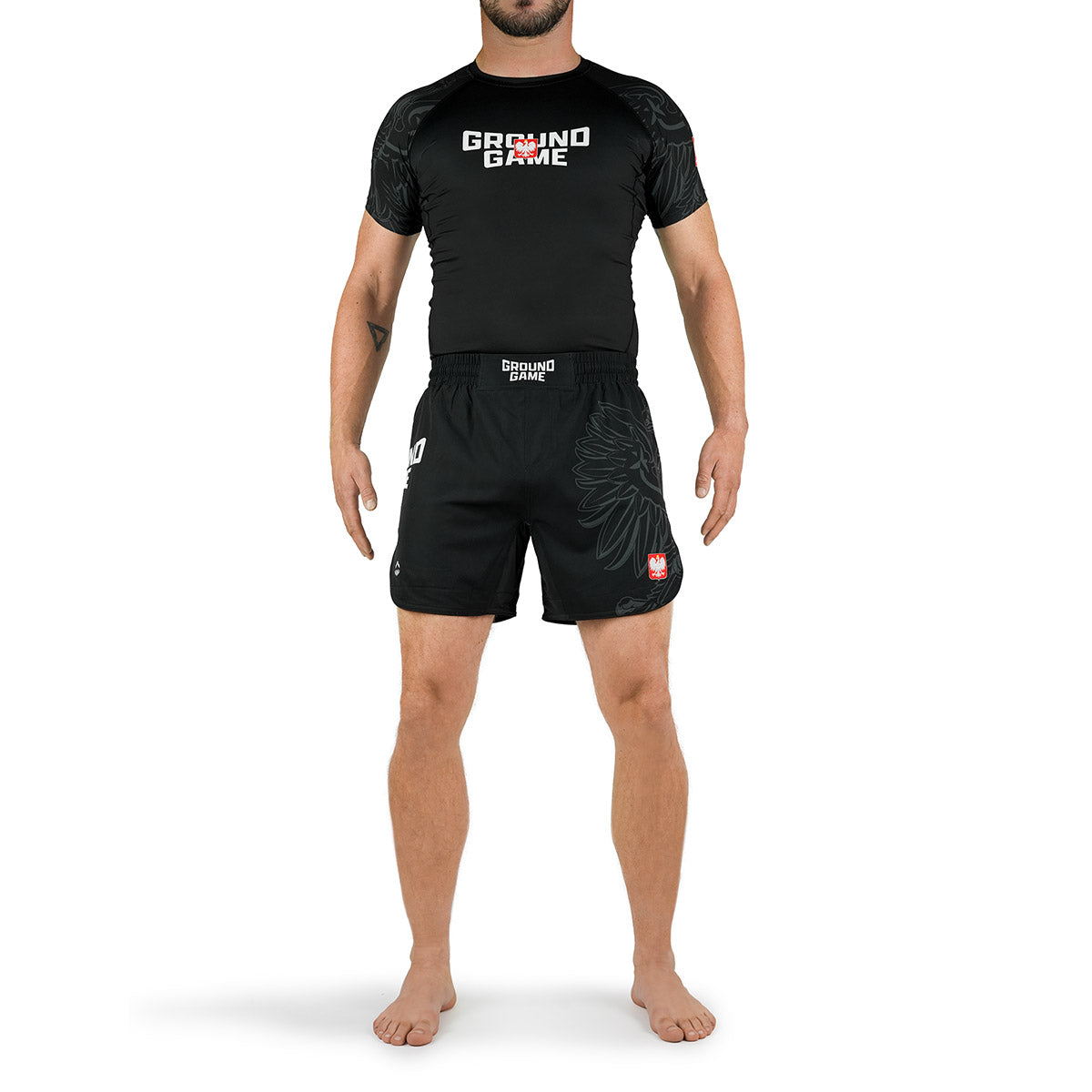 Leichte MMA-Shorts Polen 3.0 (Schwarz)