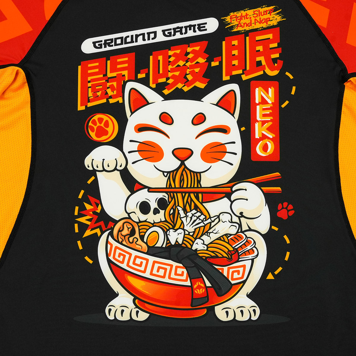 Rashguard Ramen Cat kurzarm