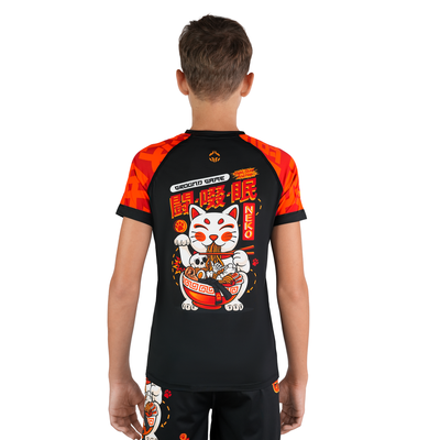  Kinder-Rashguard Ramen Cat kurzarm