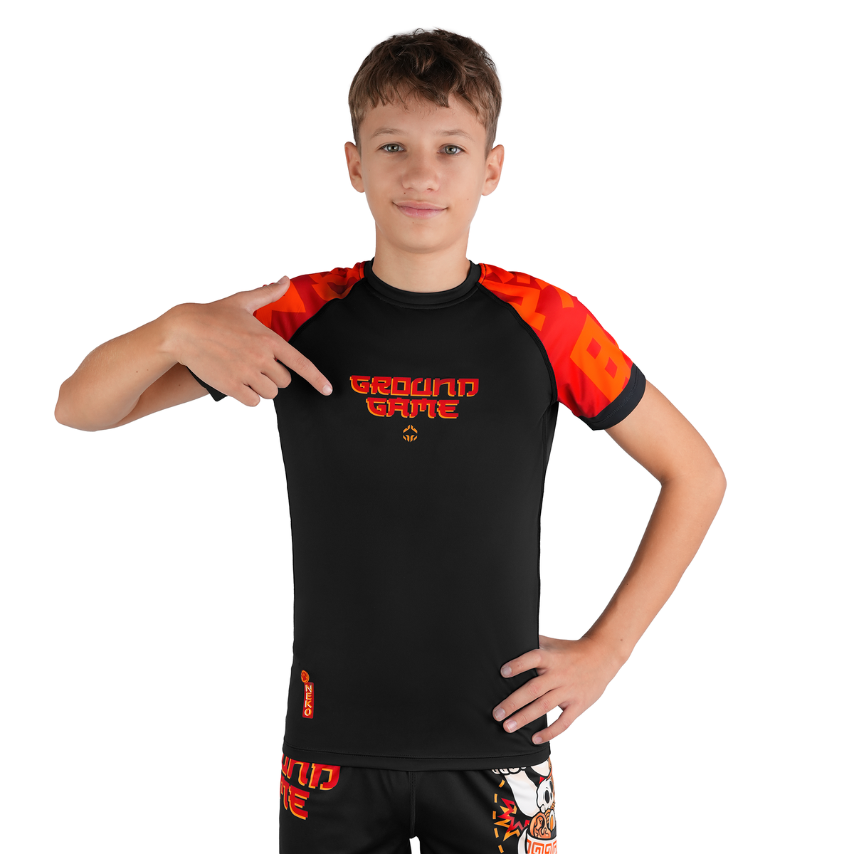 Kinder-Rashguard Ramen Cat kurzarm