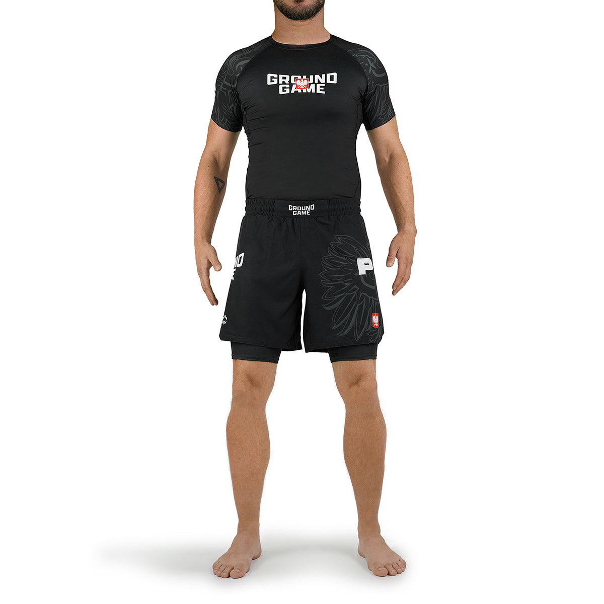 2-in-1-Trainingsshorts  Polen 3.0 (Schwarz)