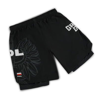 2-in-1-Trainingsshorts  Polen 3.0 (Schwarz)