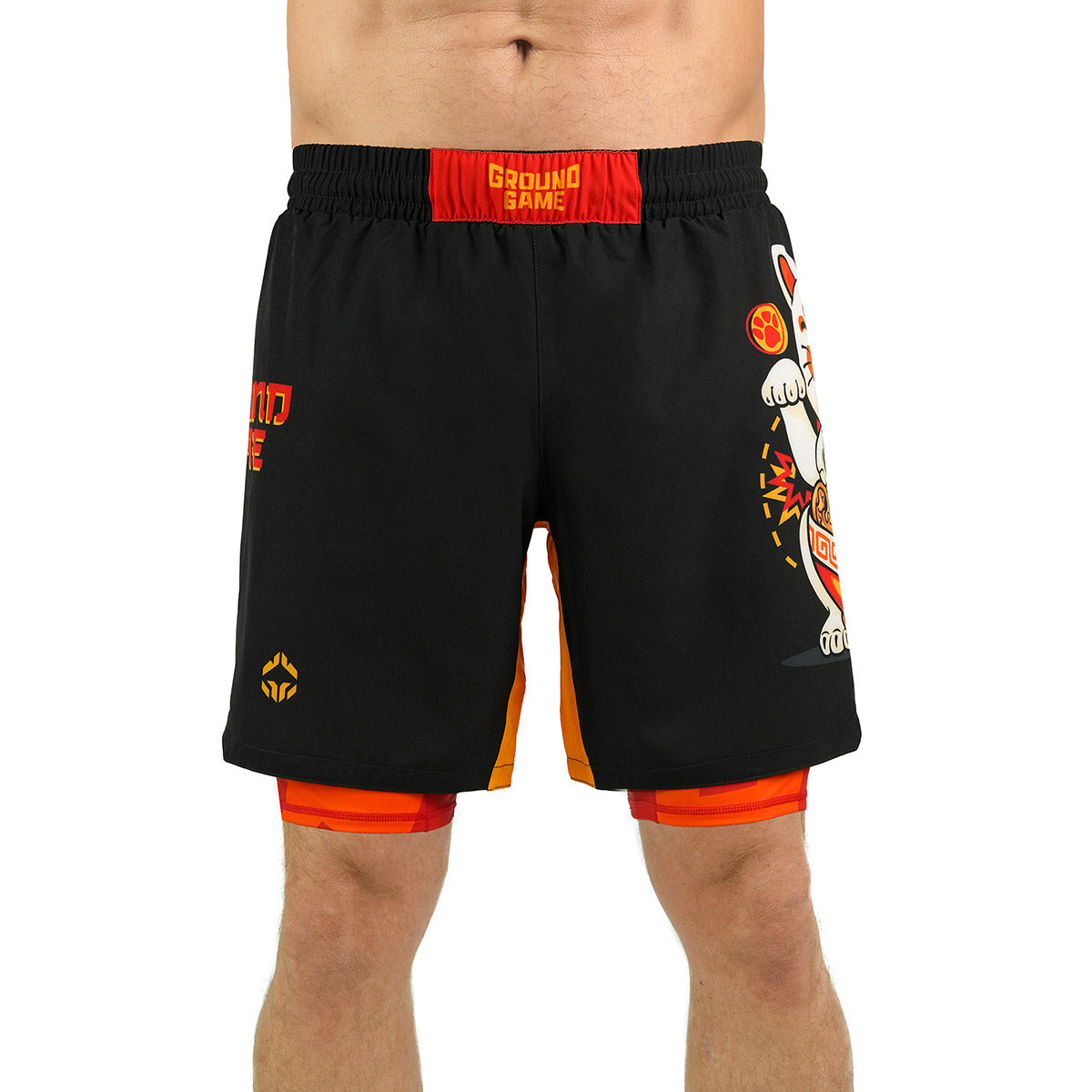 2-in-1-Trainingsshorts Ramen Cat