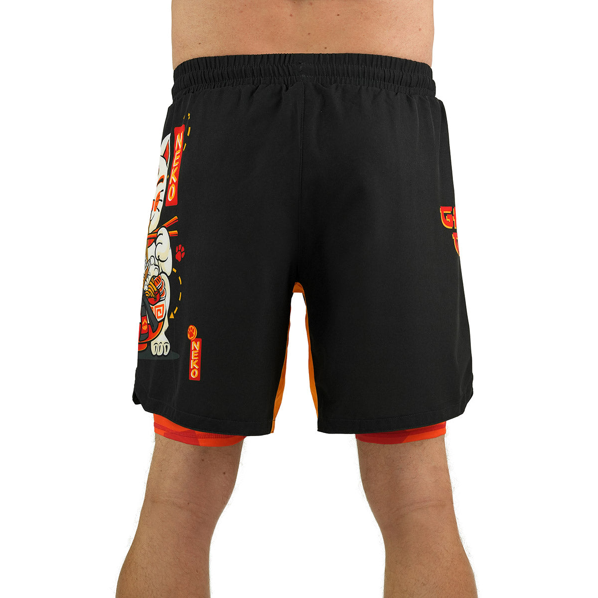 2-in-1-Trainingsshorts Ramen Cat