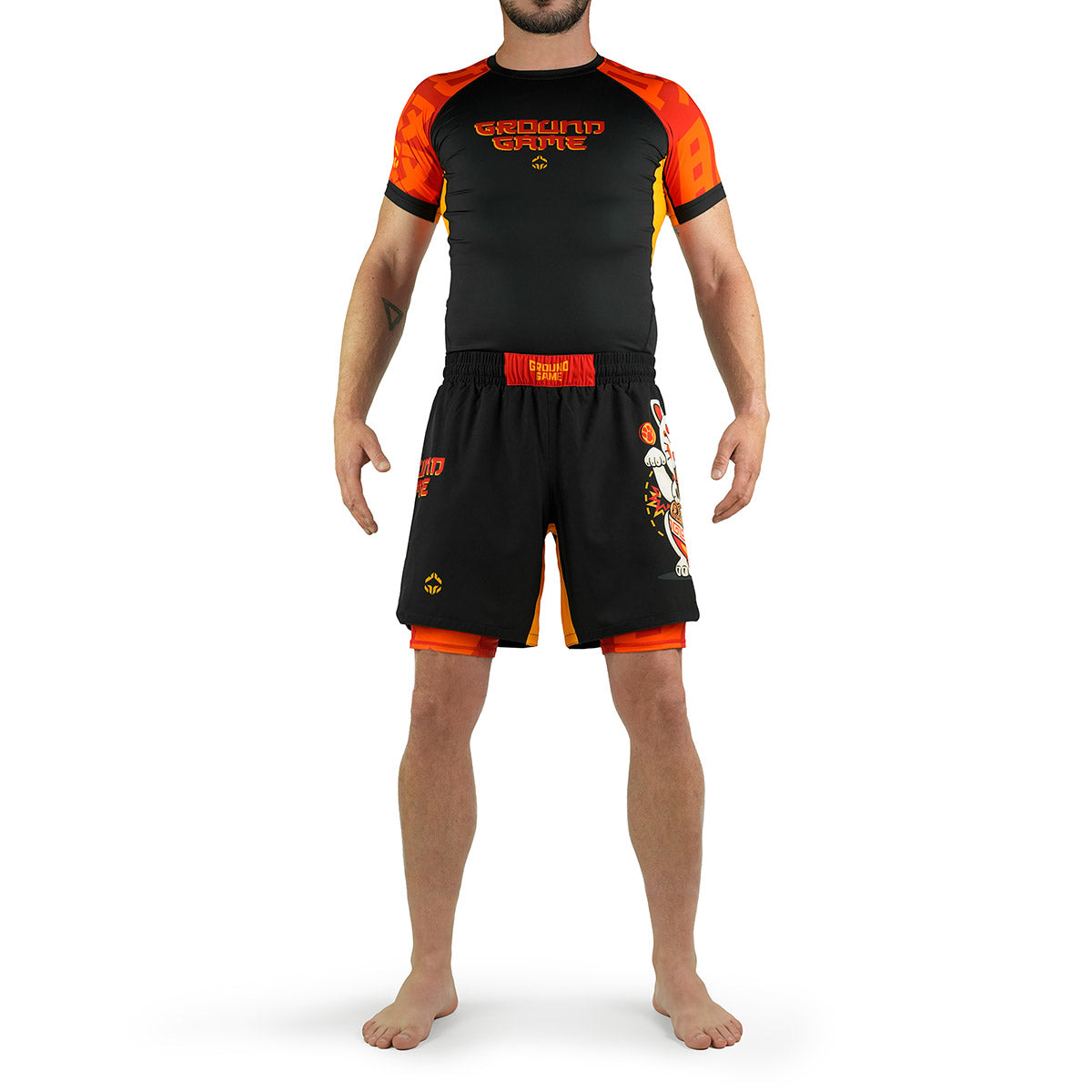 2-in-1-Trainingsshorts Ramen Cat