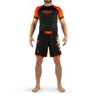 2-in-1-Trainingsshorts Ramen Cat