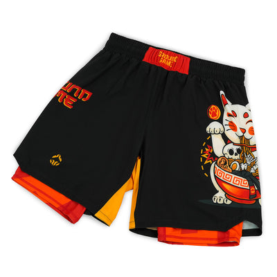 2-in-1-Trainingsshorts Ramen Cat