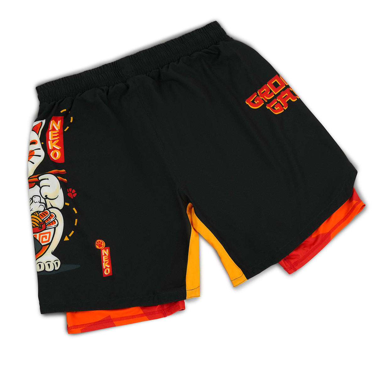 2-in-1-Trainingsshorts Ramen Cat