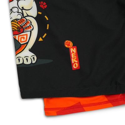2-in-1-Trainingsshorts Ramen Cat