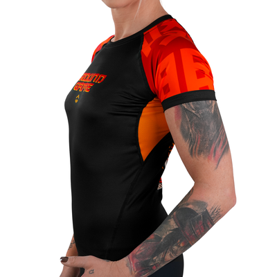 Damen-Rashguard Ramen Cat kurzarm