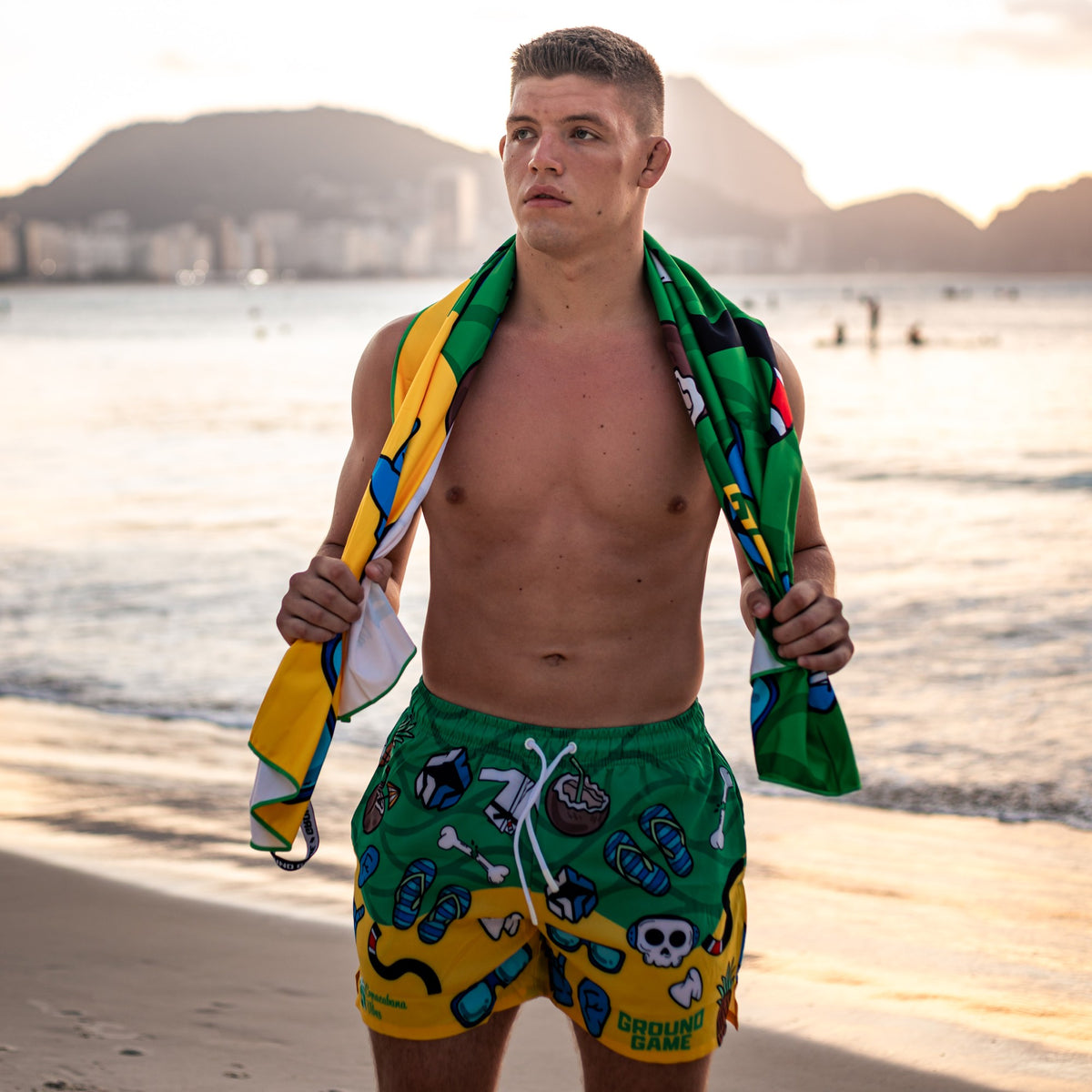 Herren-Badeshorts Copacabana im BJJ-Stil