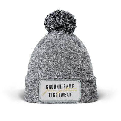 Wintermütze Glitz mit Bommel (Grau)
