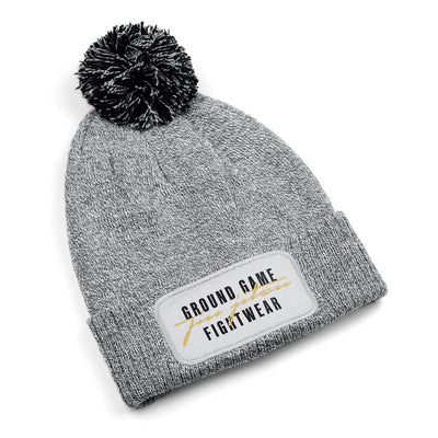 Wintermütze Glitz mit Bommel (Grau)