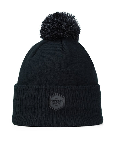 Wintermütze Label mit Bommel (Schwarz)