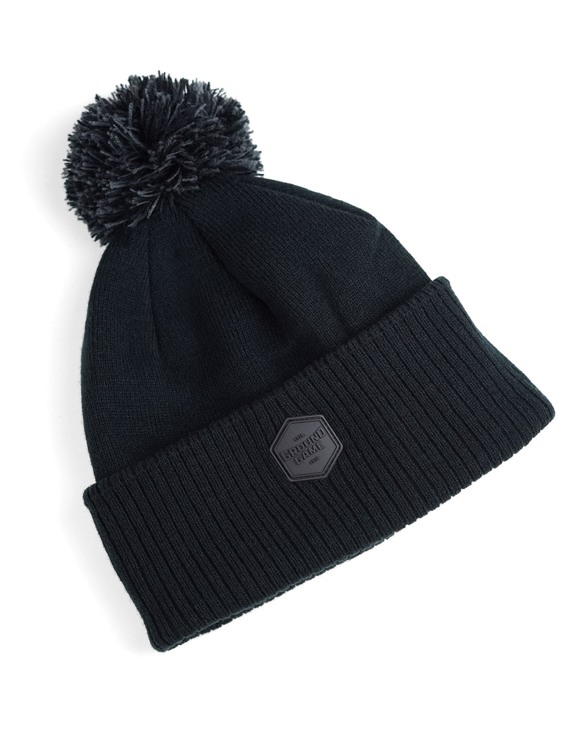 Wintermütze Label mit Bommel (Schwarz)