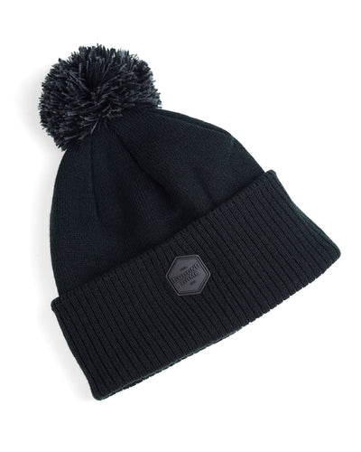 Wintermütze Label mit Bommel (Schwarz)