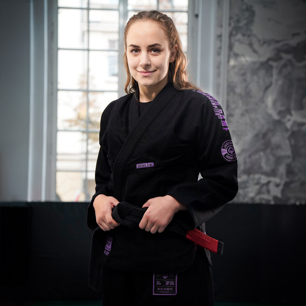 Damen-BJJ-Gi Champion 3.0 Lavender (Schwarz) + Gürtel GRATIS