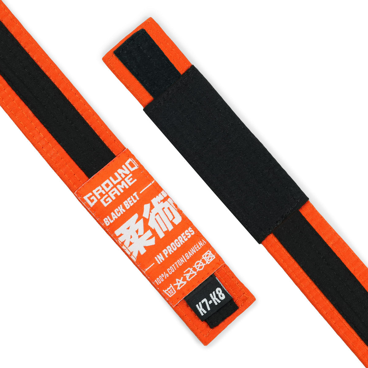 BJJ-Gürtel für Kinder (Orange mit schwarzem Streifen)