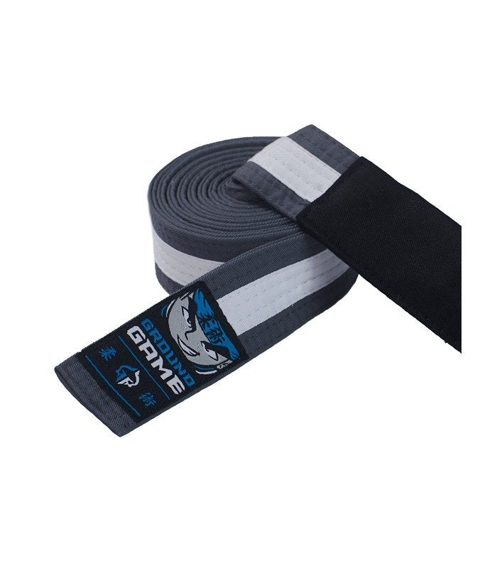 BJJ-Gürtel für Kinder (Grau mit weißem Balken)