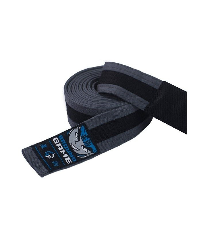 BJJ-Gürtel für Kinder (Grau mit schwarzem Streifen)