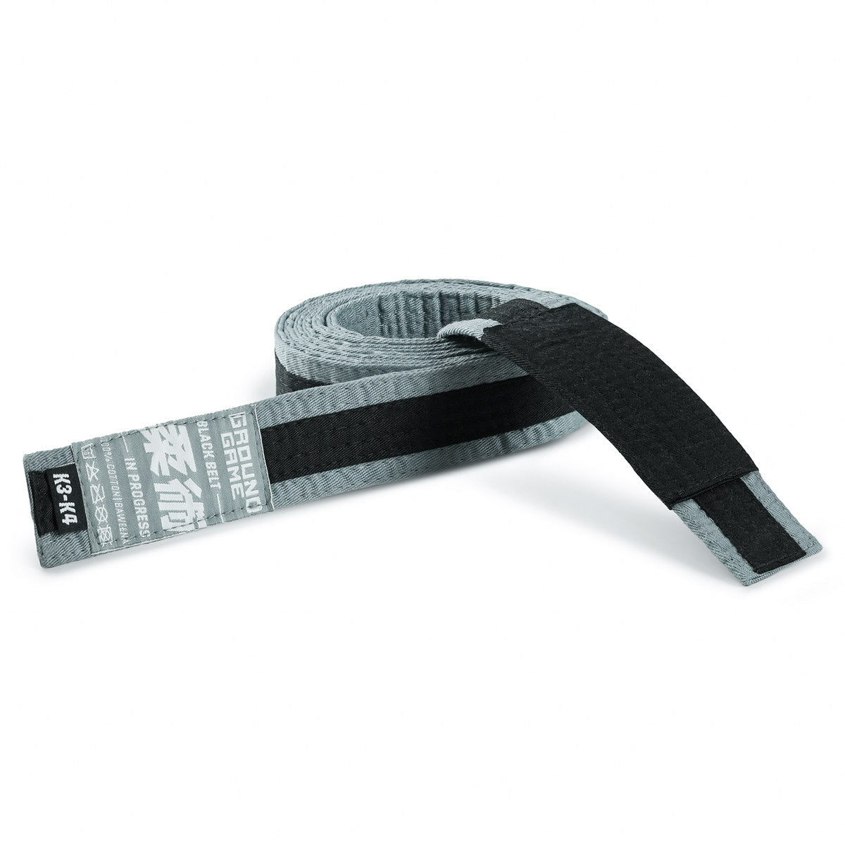 BJJ-Gürtel für Kinder (Grau mit schwarzem Streifen)