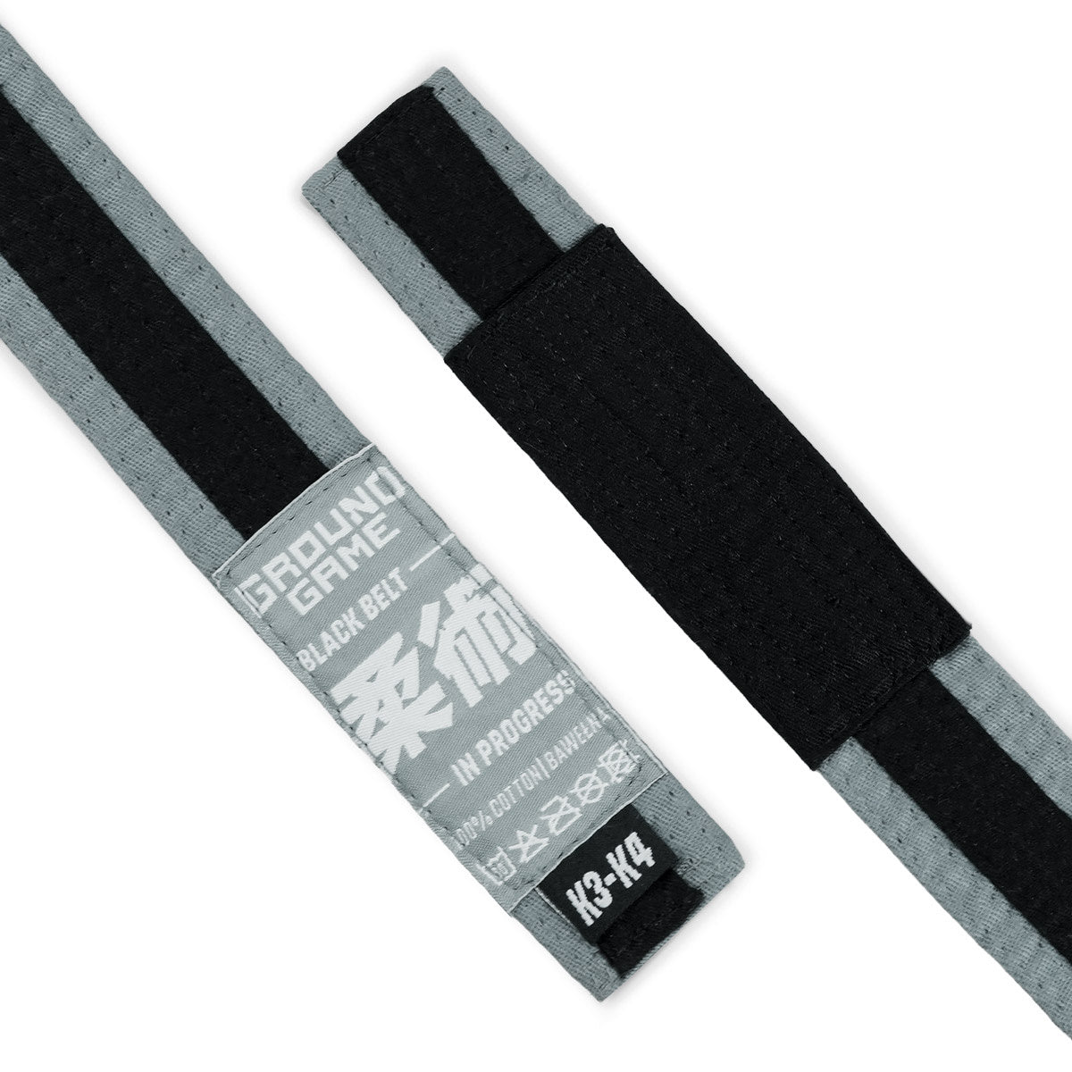 BJJ-Gürtel für Kinder (Grau mit schwarzem Streifen)