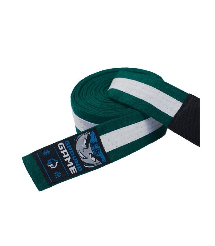 BJJ-Gürtel für Kinder (Grün mit weißem Streifen)