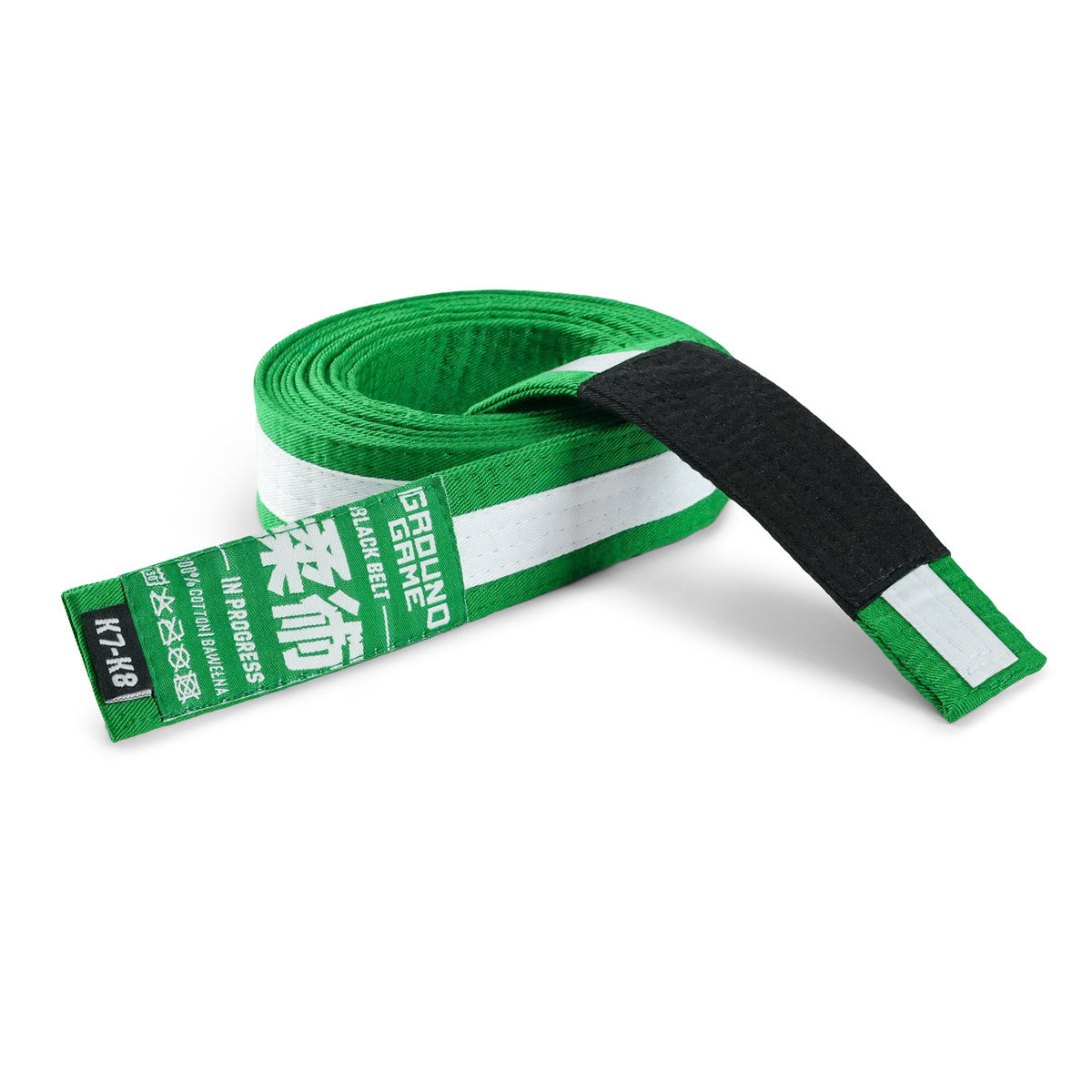 BJJ-Gürtel für Kinder (Grün mit weißem Streifen)