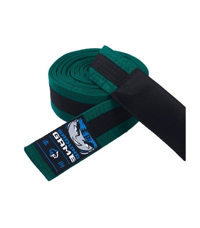 BJJ-Gürtel für Kinder (Grün mit schwarzem Balken)