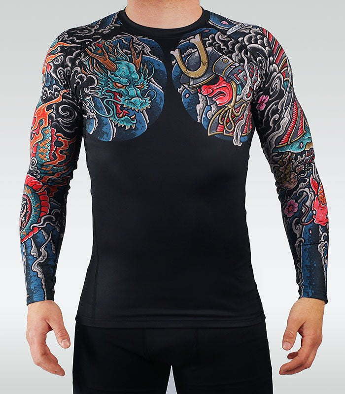 Rashguard Bushido 3.0 langarm (Schwarz)