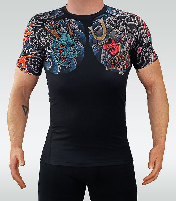 Rashguard Bushido 3.0 kurzarm (Schwarz)
