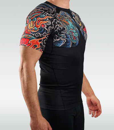 Rashguard Bushido 3.0 kurzarm (Schwarz)