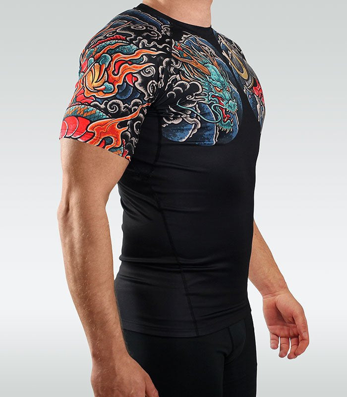 Rashguard Bushido 3.0 kurzarm (Schwarz)