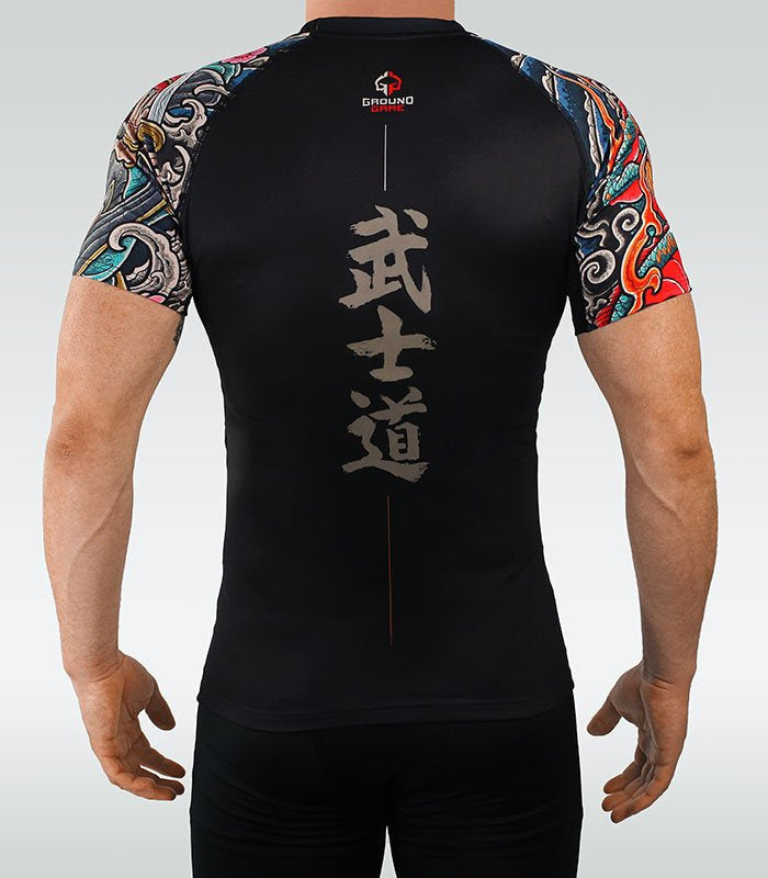 Rashguard Bushido 3.0 kurzarm (Schwarz)