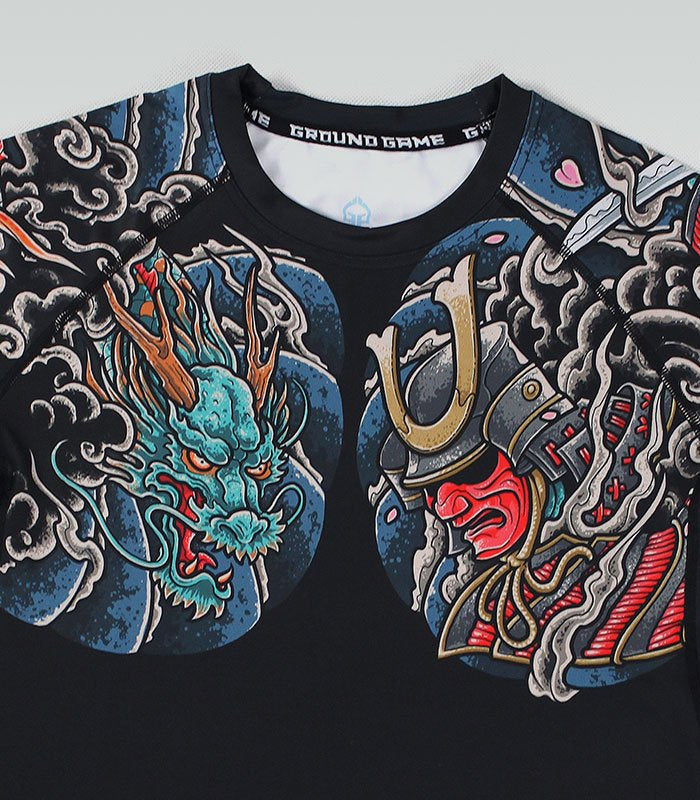 Rashguard Bushido 3.0 kurzarm (Schwarz)