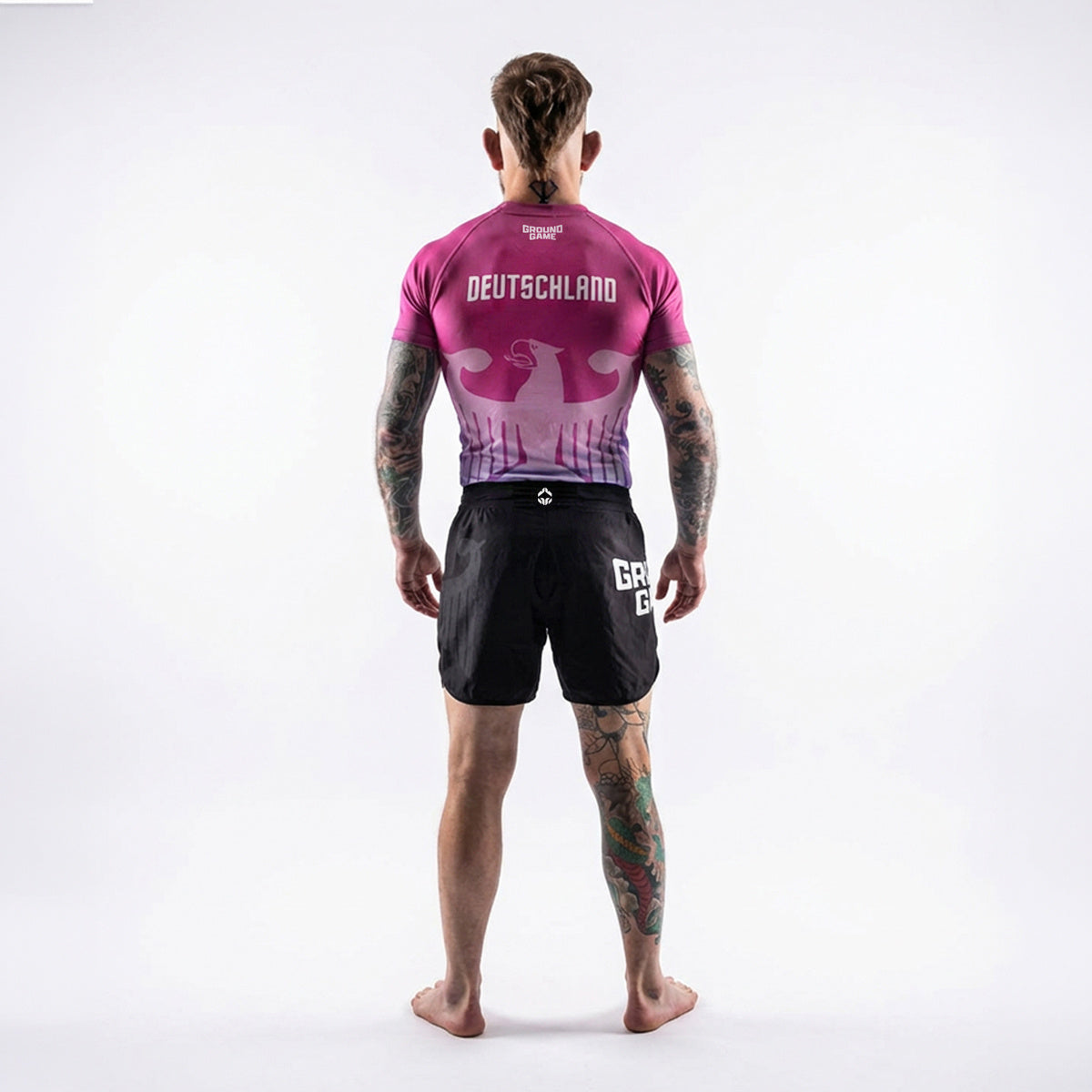 Rashguard Deutschland, kurzarm (Rosa)