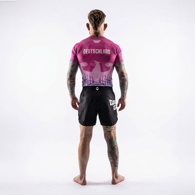 Rashguard Deutschland, kurzarm (Rosa)