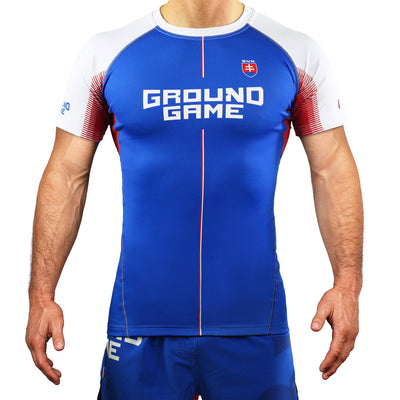 Slowakei Rashguard kurzarm (Blau)